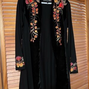 Black Embroidered Long Sleeve Cardigan